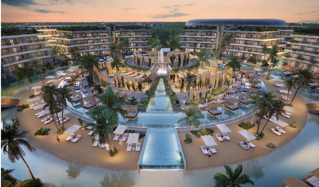 vista piscina atlantida apartamentos proyecto inmobiliario punta cana bavaro - Urban Group 
