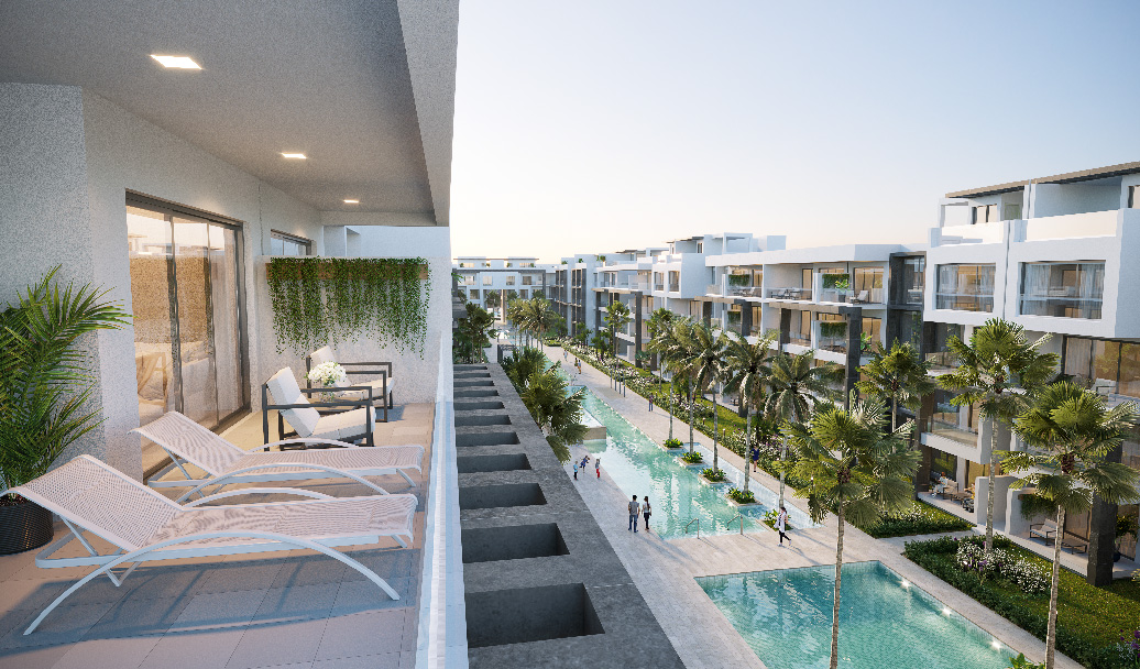 vistas piscinas proyecto inmobiliario ocean bay punta cana - Urban Group